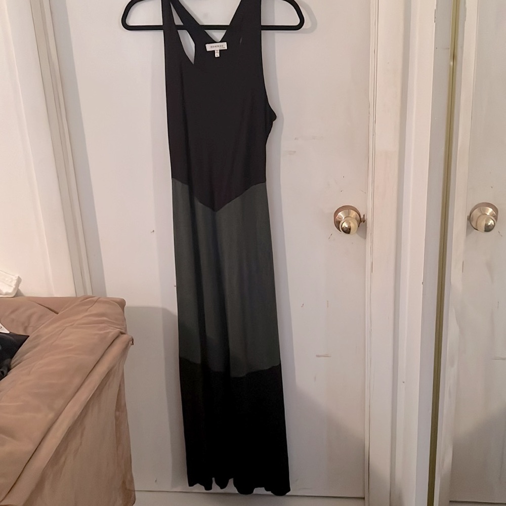 🌞 Monteau Black and Gray color block maxi dress (Long) Size: Large